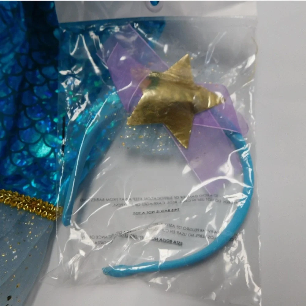 NWT Kids Hyde & Eek Mermaid Halloween Costume Dress with Headpiece - 8-10 Medium